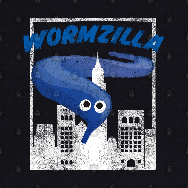 Blue Worm On A String Meme Wormzilla Retro Japanese Style by YourGoods